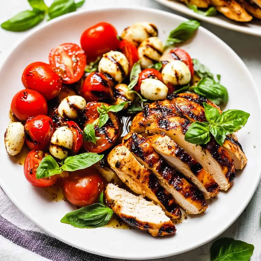 Balsamic Grilled Chicken with Caprese Salad made easy!