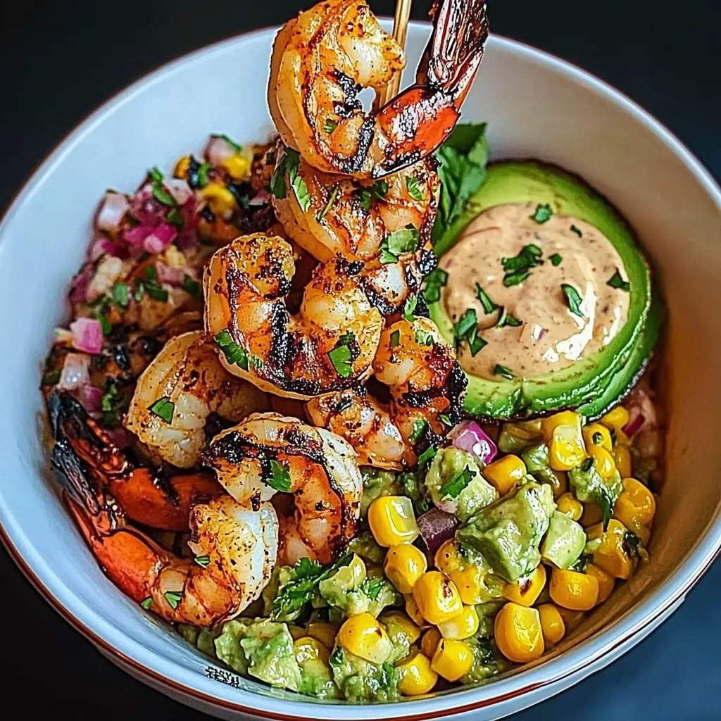 Grilled Shrimp Bowl with Avocado Corn Salsa: A Fresh Delight!