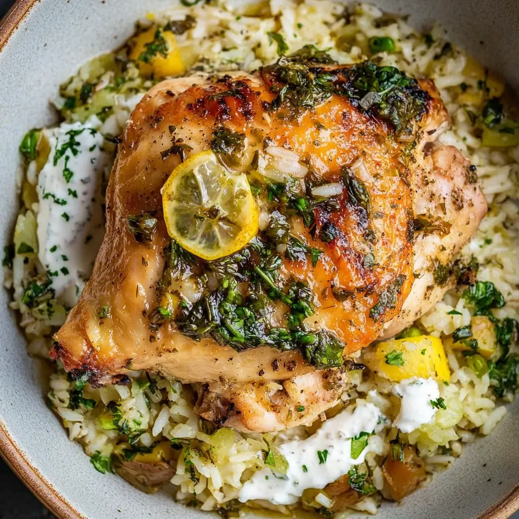 Lemon Herb Air Fryer Chicken and Rice: A Delightful Feast!