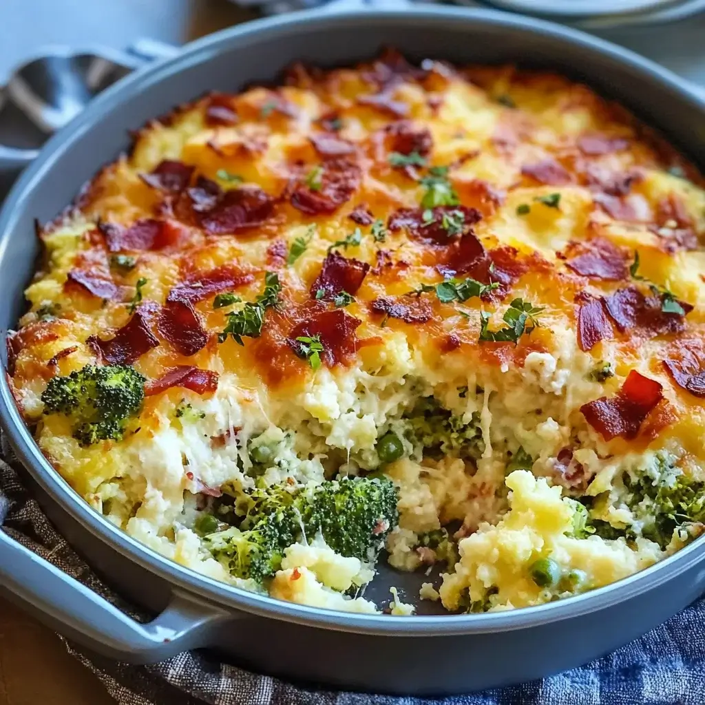 Loaded Cauliflower and Broccoli Casserole for a tasty twist!
