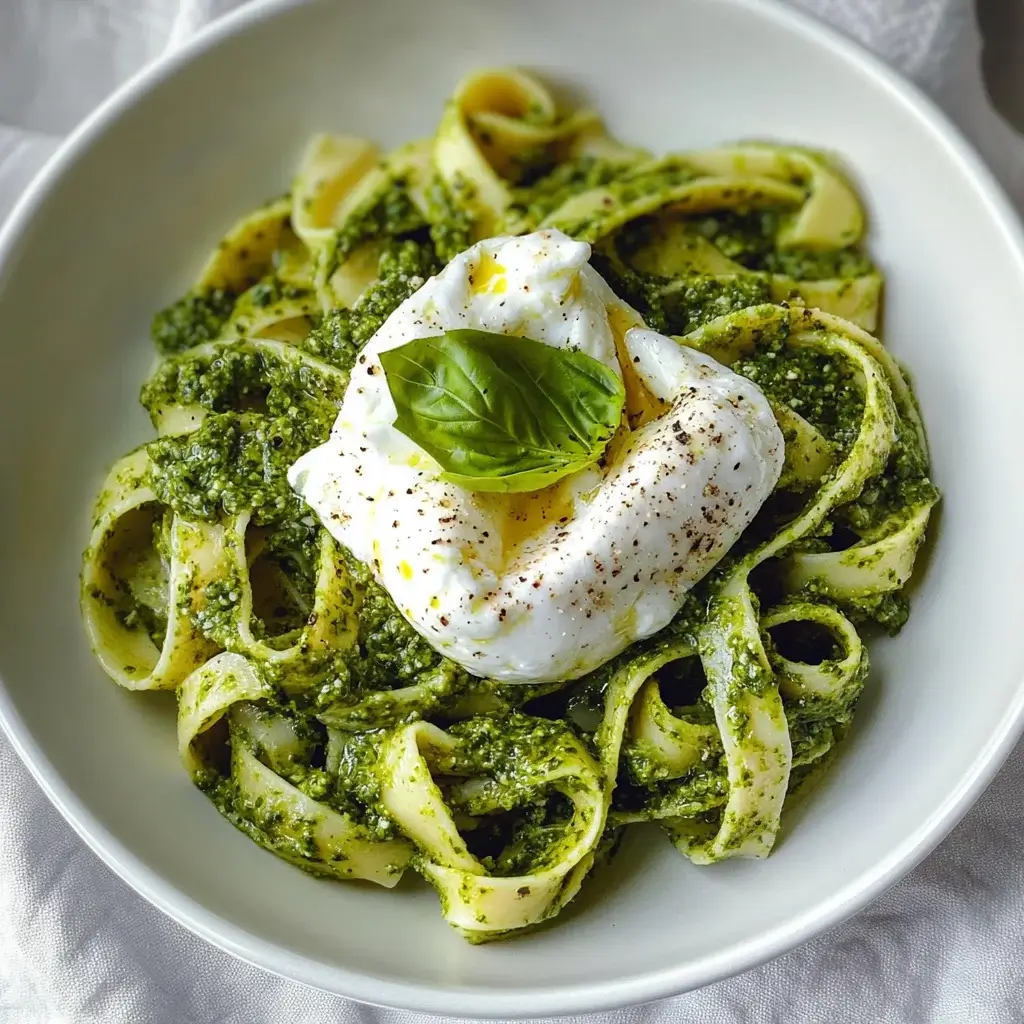 Pistachio Pesto Pasta with Burrata is a Delightful Dish!