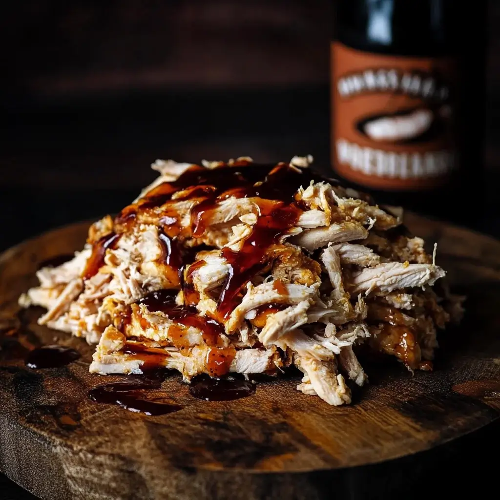 Whiskey Peach Smoked Pulled Chicken is a must-try!