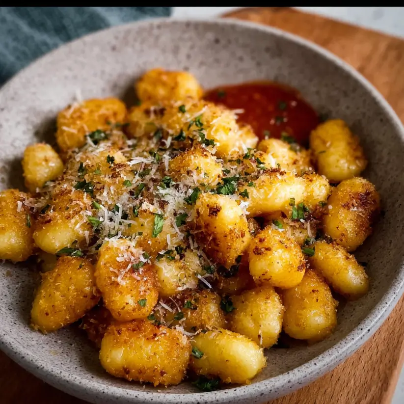 Crispy Air Fryer Gnocchi with Garlic and Parmesan delights!