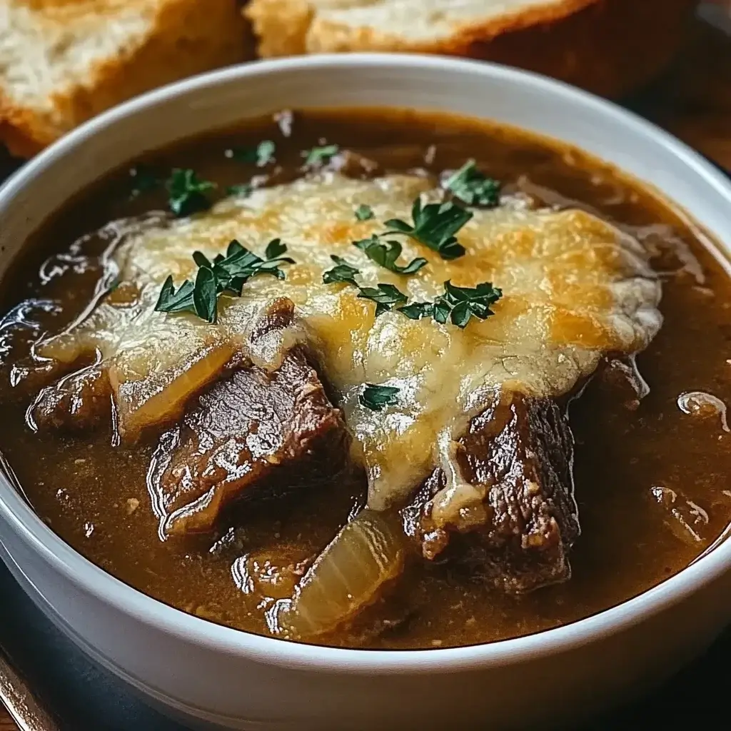French Onion Beef Short Rib Soup is a must-try recipe!