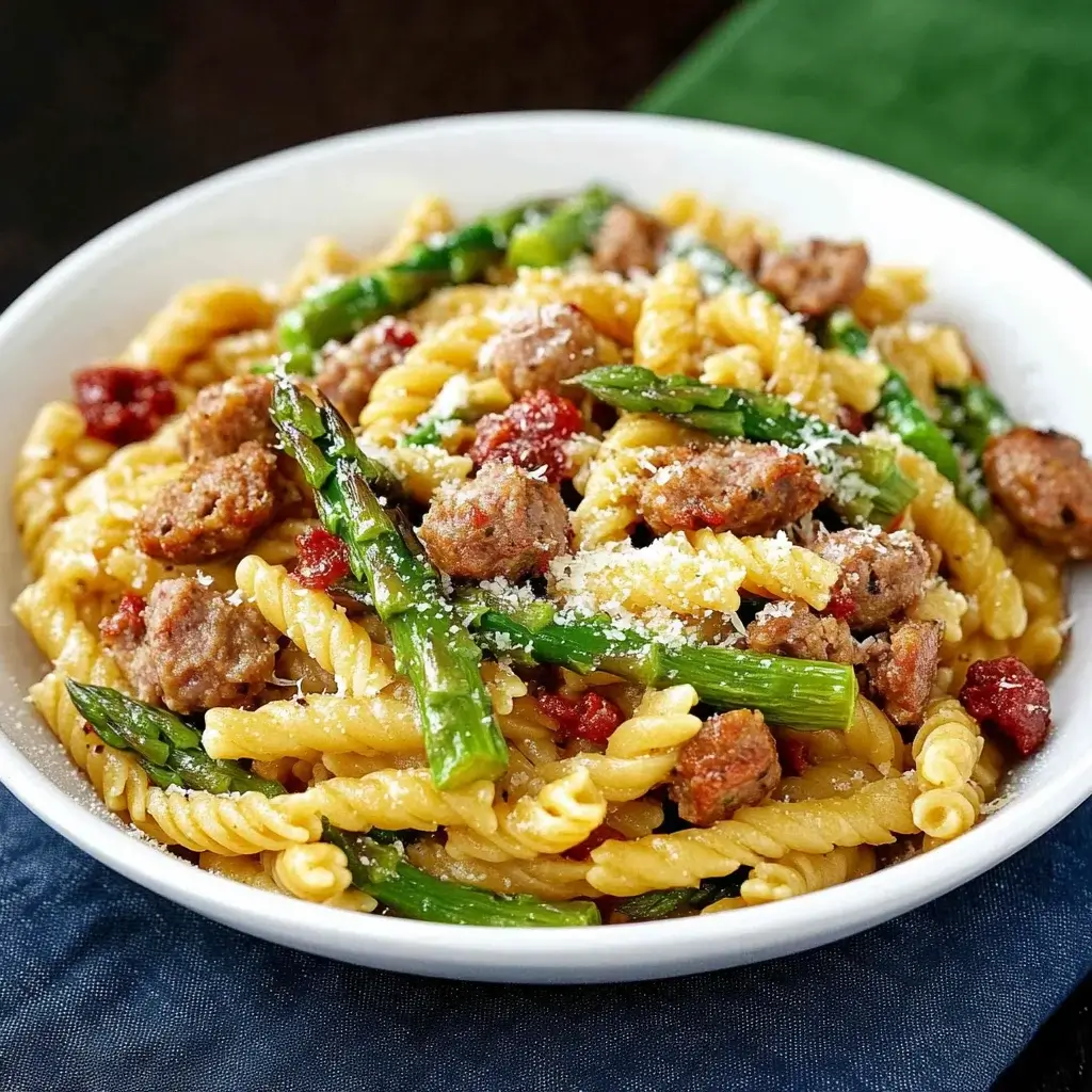 Gemelli Pasta with Sausage and Asparagus Recipe Delight!