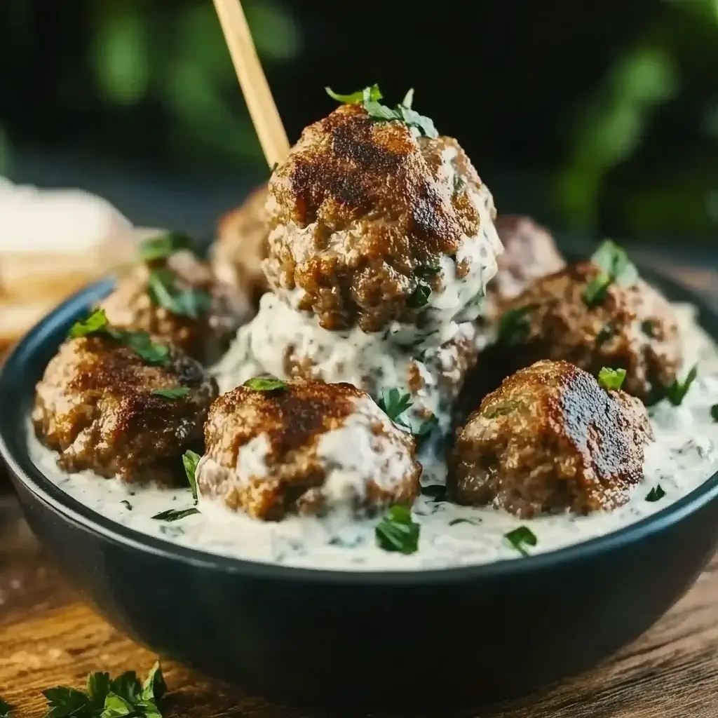 Greek-Style Meatballs with Tzatziki Sauce made easy!