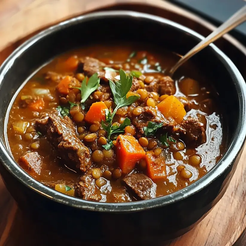 Moroccan Spiced Beef and Lentil Stew is Delightful!