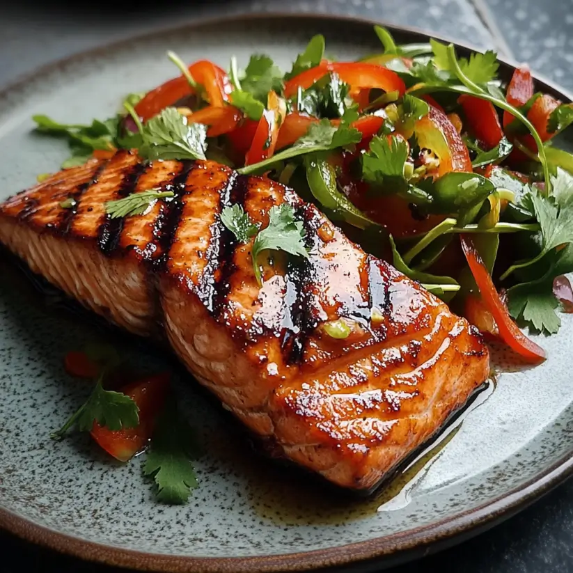 Soy-Glazed Salmon with Spicy Sambal Salad: A Tasty Delight!