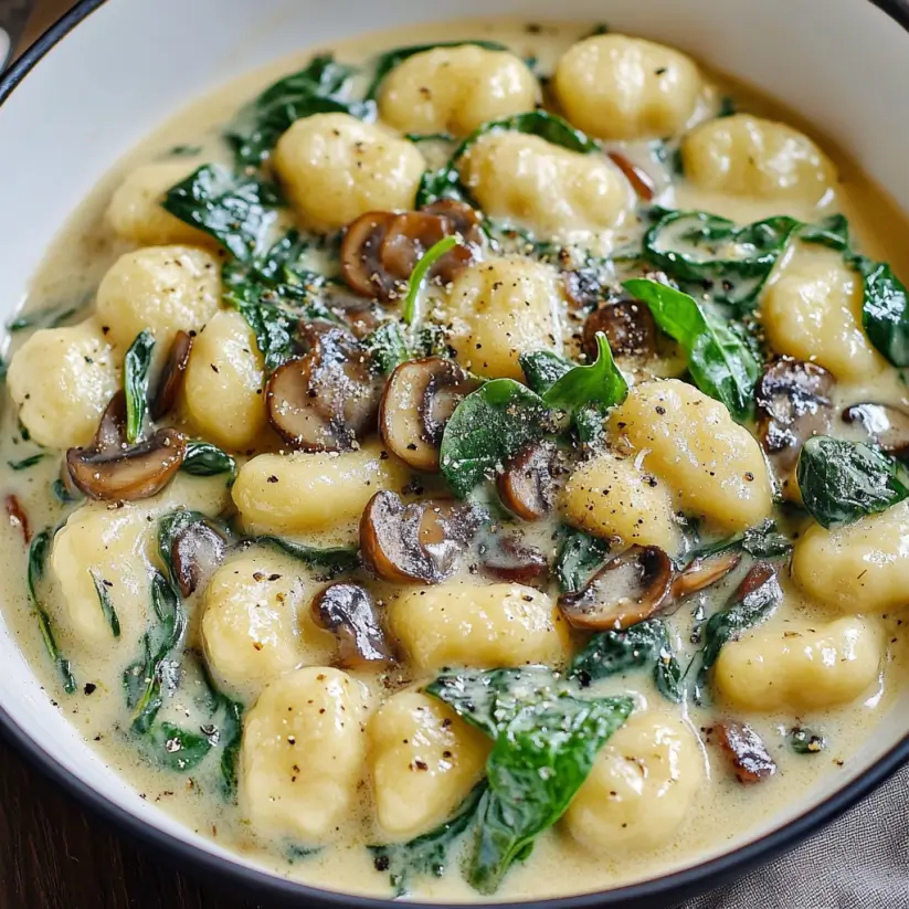 Creamy Spinach and Mushroom Gnocchi: A Quick Delight!