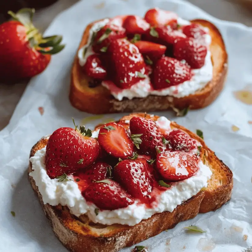 Roasted Strawberry Whipped Ricotta Toast: A Delightful Treat!