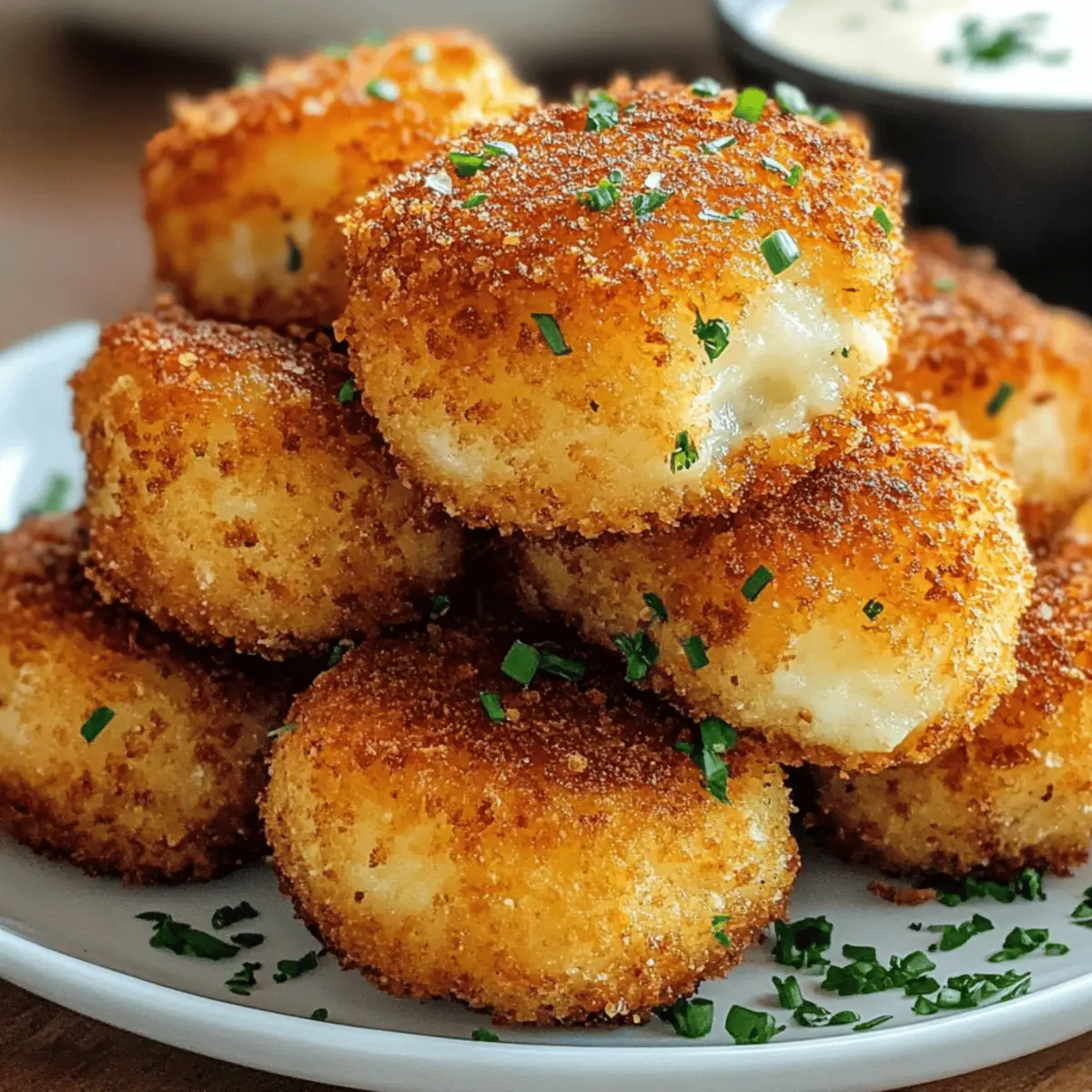 Crispy Potato Croquettes with Creamy Garlic Dip Delight