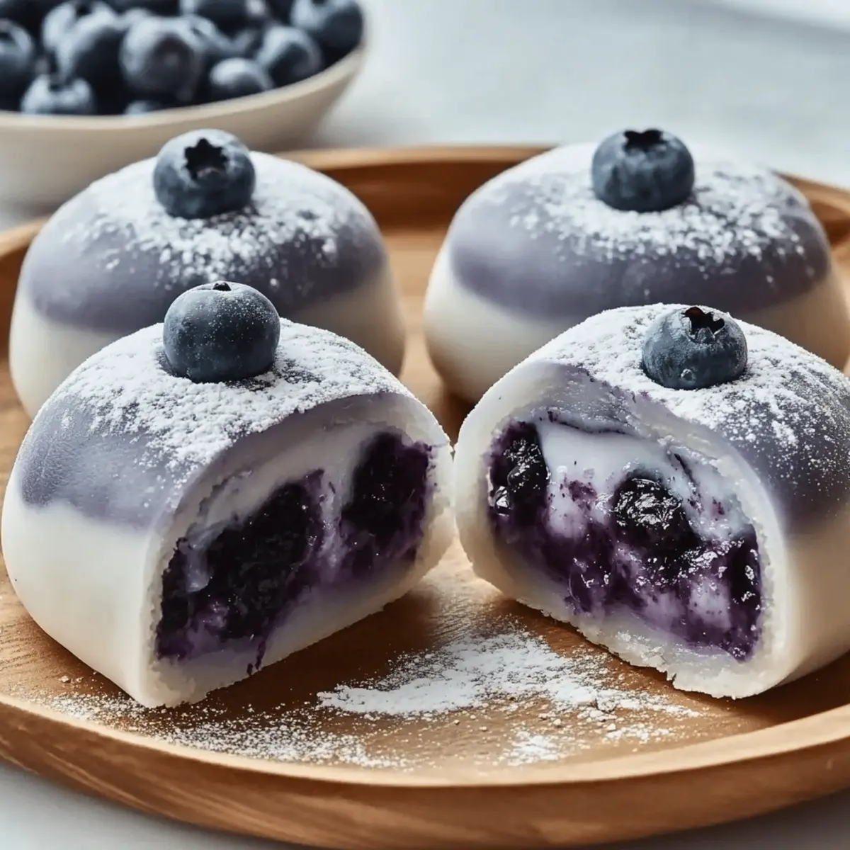 Blueberry Cream Mochi Buns: Delightfully Chewy and Creamy