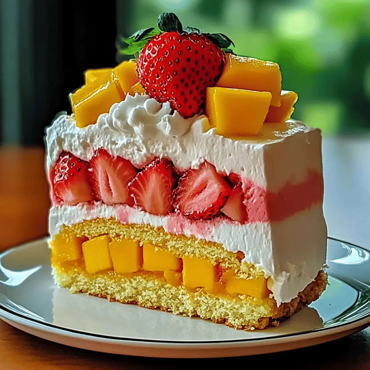 Vibrant Strawberry Mango Split Cake for Summer Celebrations