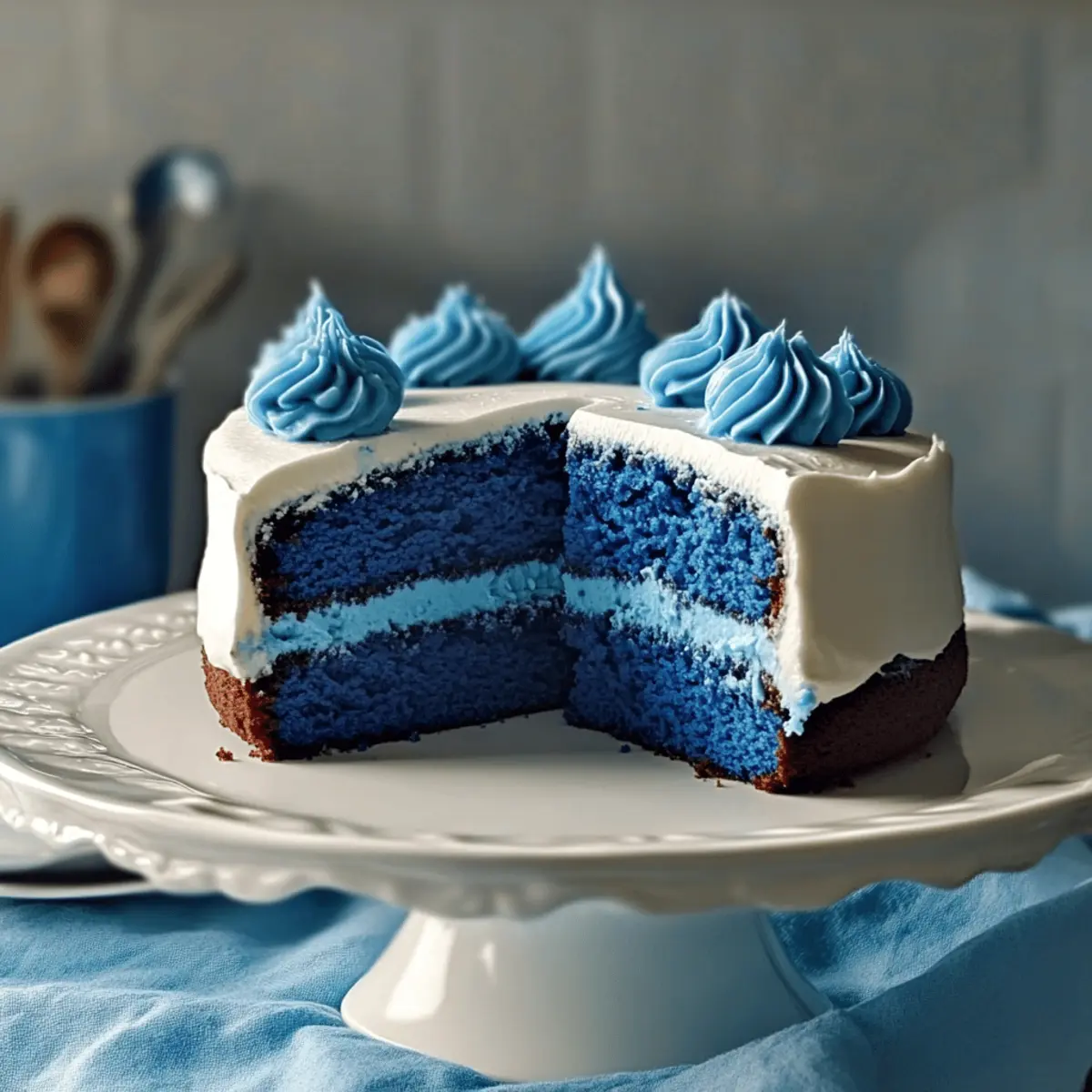 Irresistible Blue Velvet Cake with Creamy Frosting Bliss