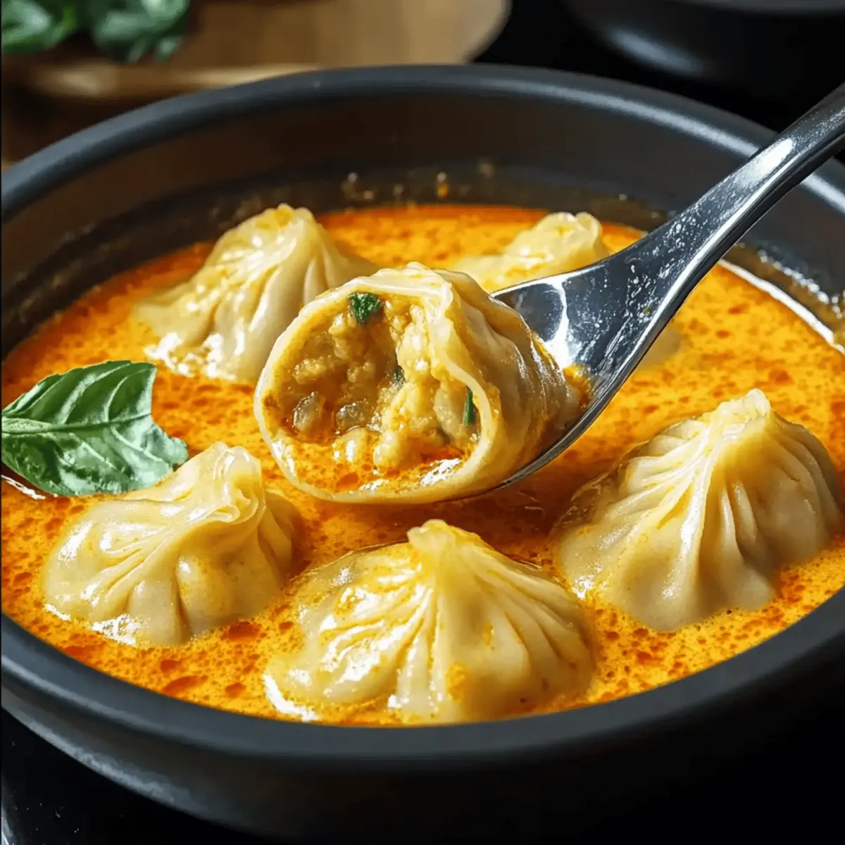 Savory Soup Dumplings in Thai Red Curry Sauce for Cozy Nights