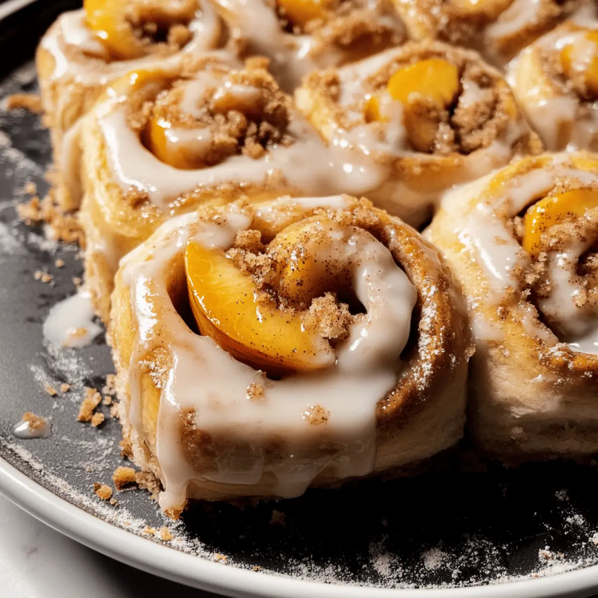 Peach Cobbler Cinnamon Rolls