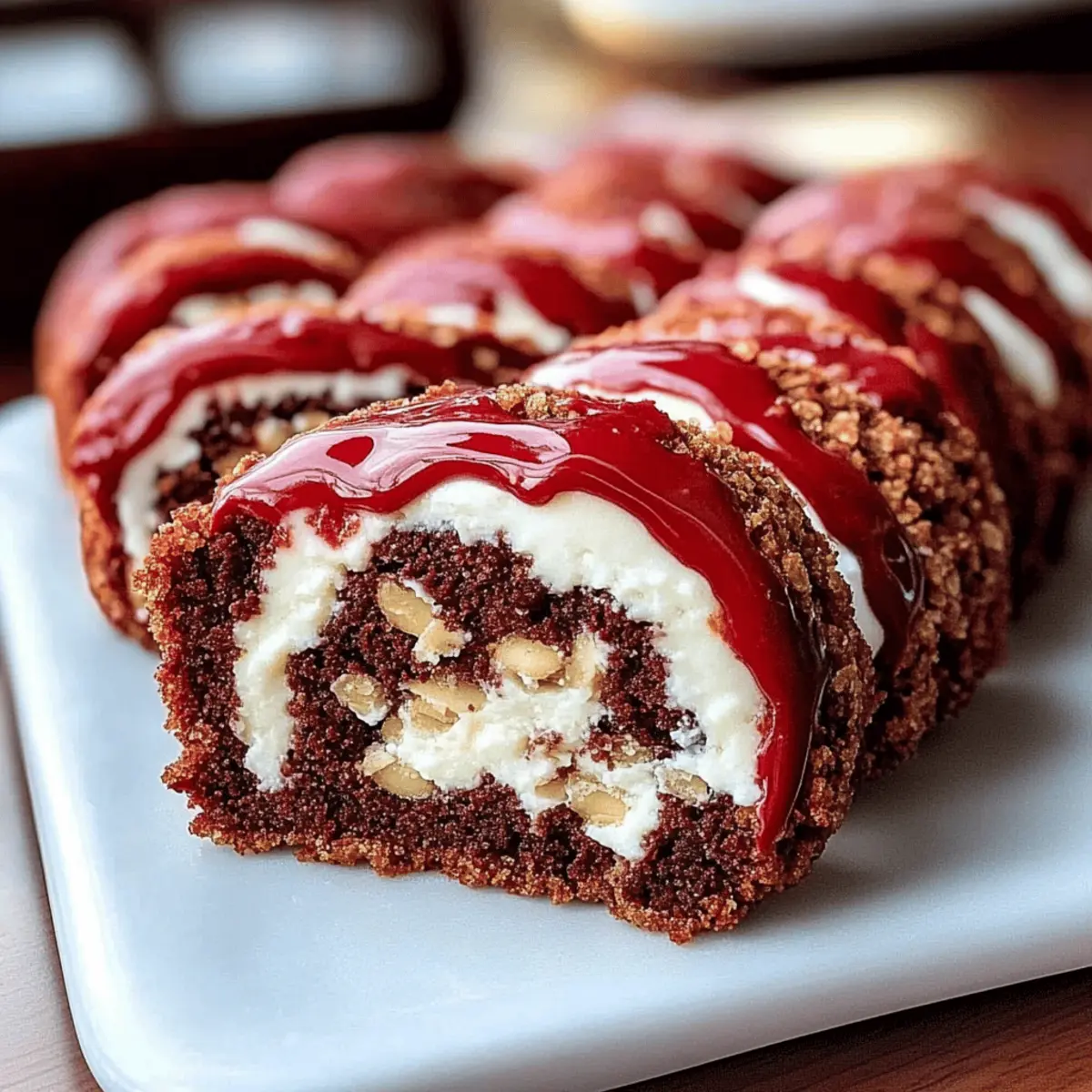 Indulge in Red Velvet Cheesecake Sushi Roll Dessert Bliss