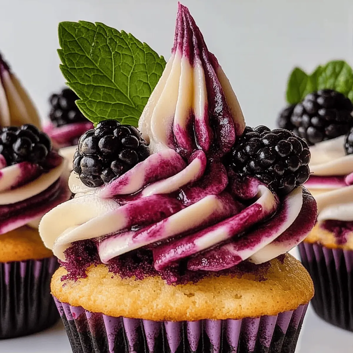 Blackberry Swirl Cupcakes: Sweet Berry Bliss in Every Bite