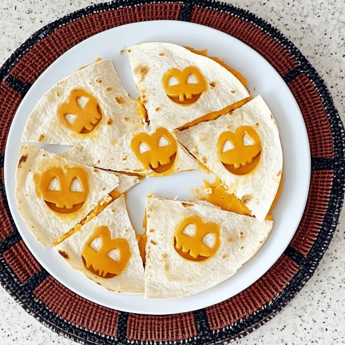 Jack o Lantern Quesadillas