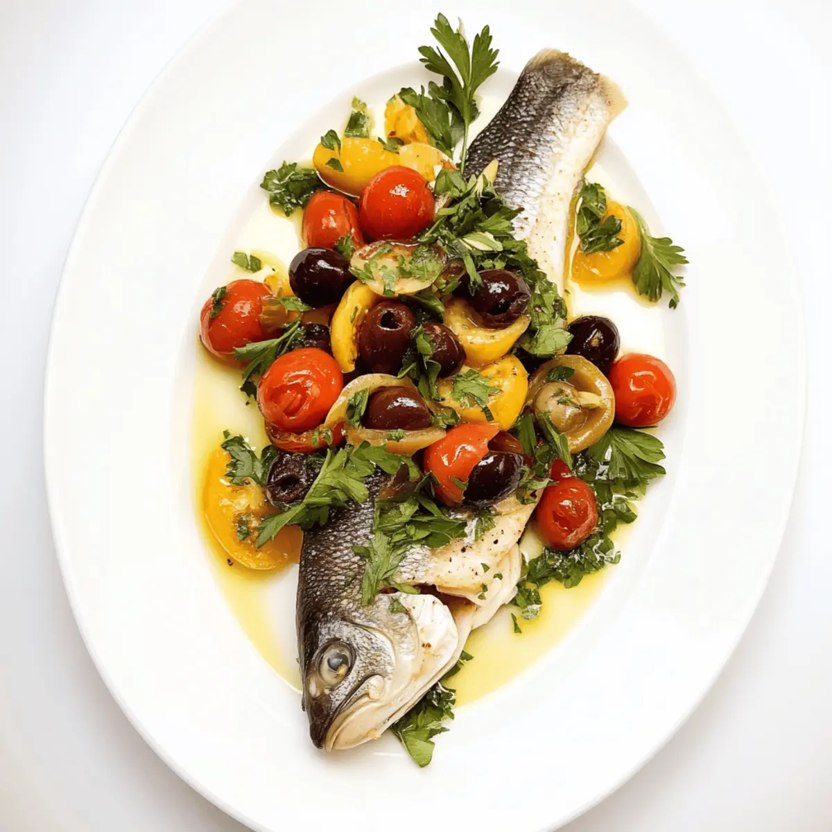 Pan-Seared Branzino with Olive and Tomato Relish