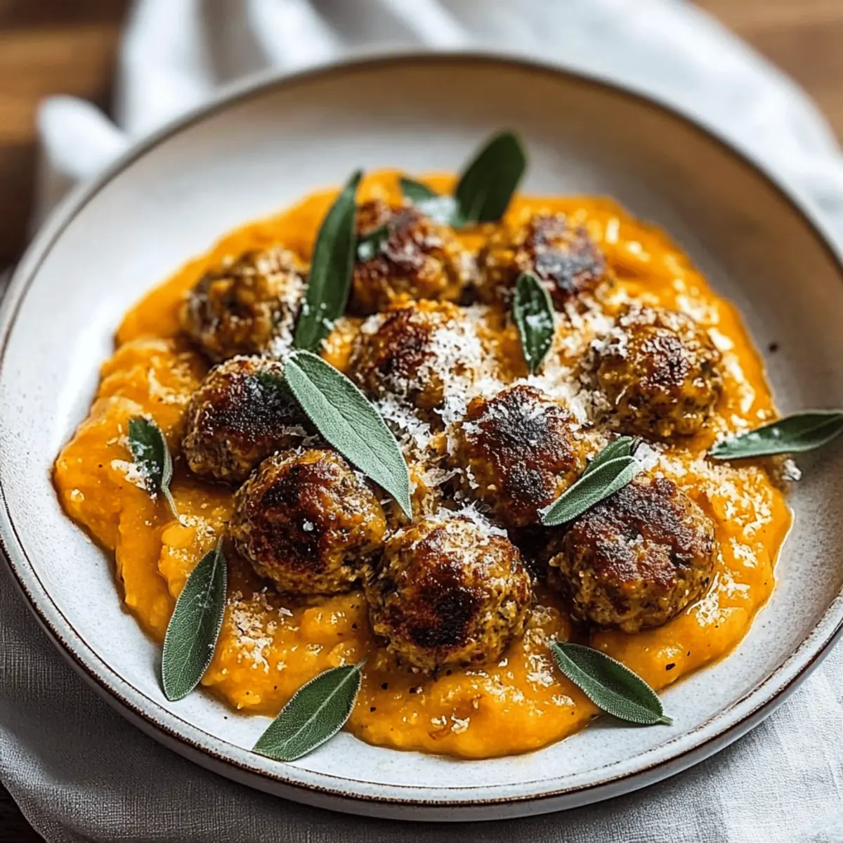 Savory Turkey Meatballs in Pumpkin Sage Sauce You’ll Love