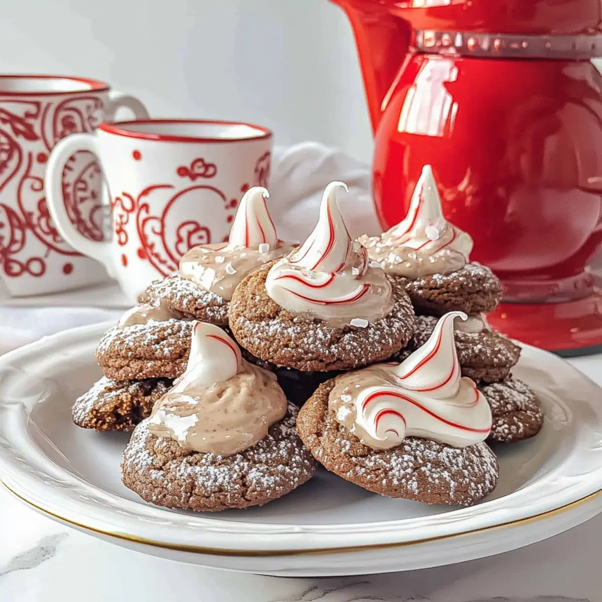 Chocolate Peppermint Blossom Cookies for Festive Cheer