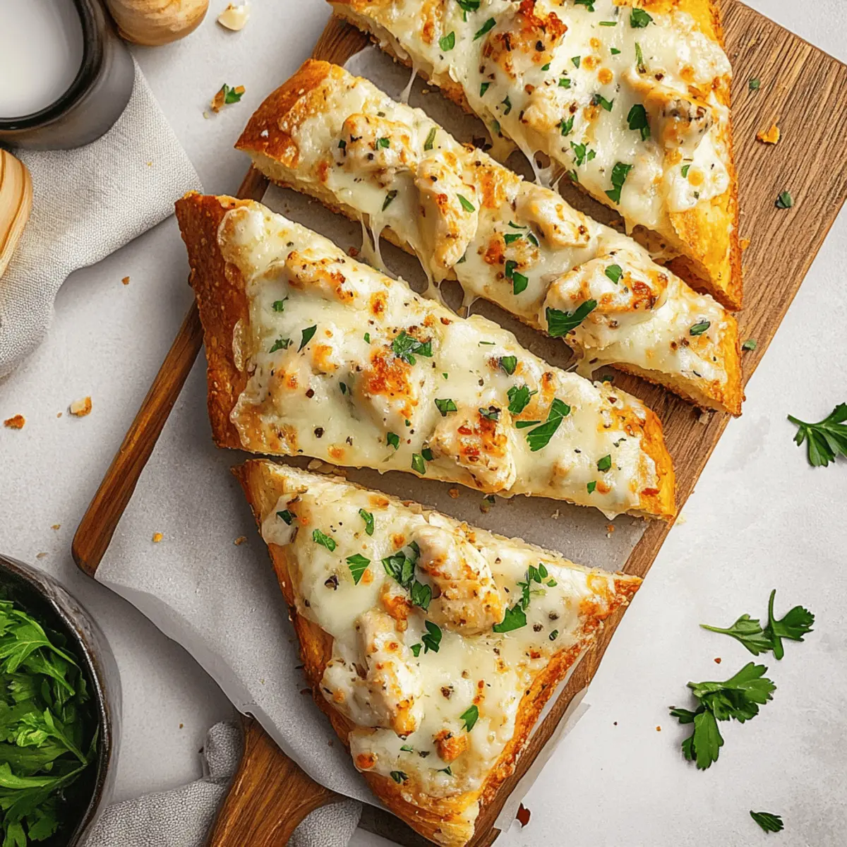 Satisfy Your Cravings with Chicken Alfredo Garlic Bread