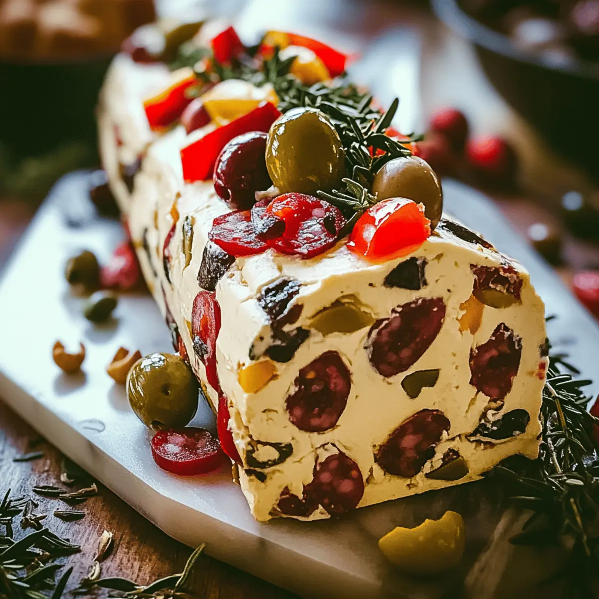 Festive Holiday Antipasto Cream Cheese Log: A Crowd-Pleasing Delight
