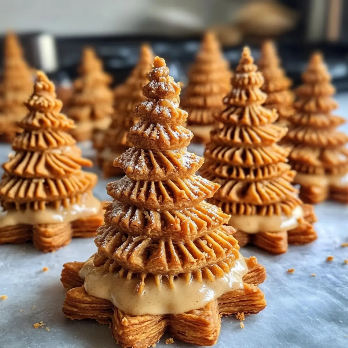 Puff Pastry Christmas Trees with Creamy Biscoff Delight