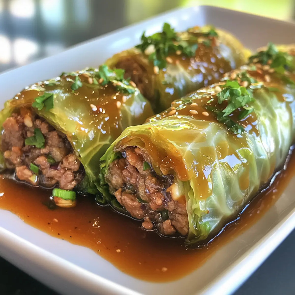 Garlic Soy Napa Cabbage Rolls