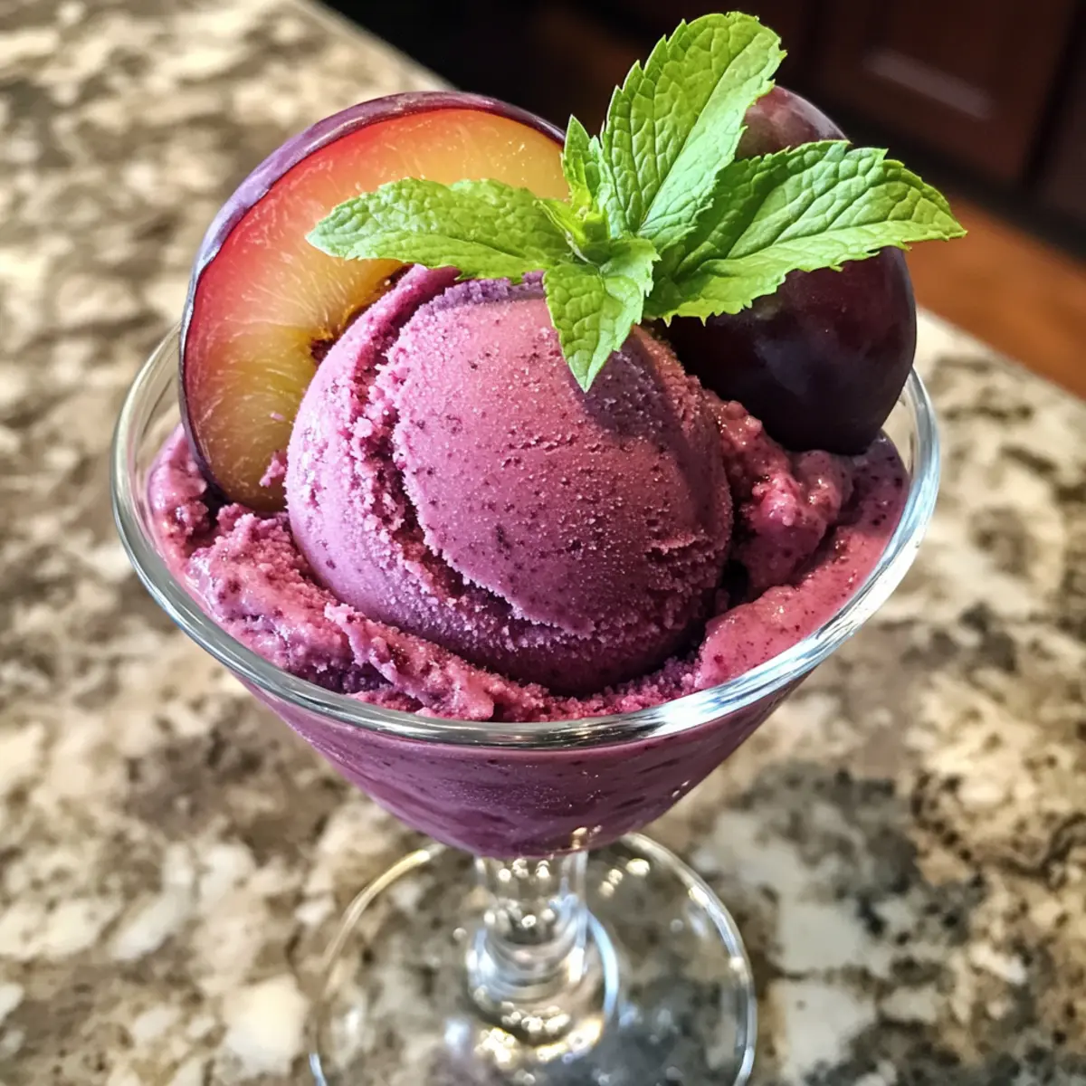 Refreshing Cardamom Plum Sorbet: A Dairy-Free Delight