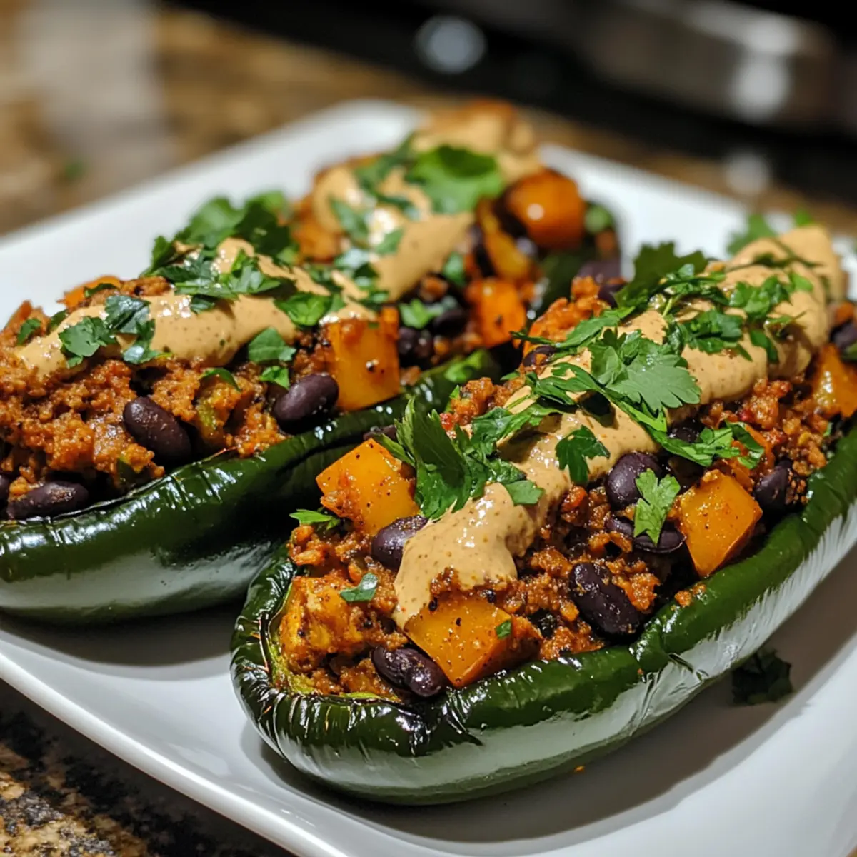 Chipotle Chicken Stuffed Poblano Peppers