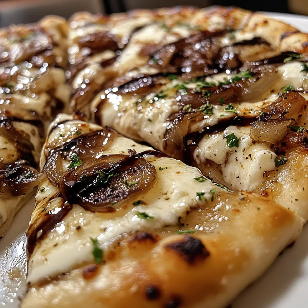 Savory White Pizza with Balsamic Glaze for Cozy Nights