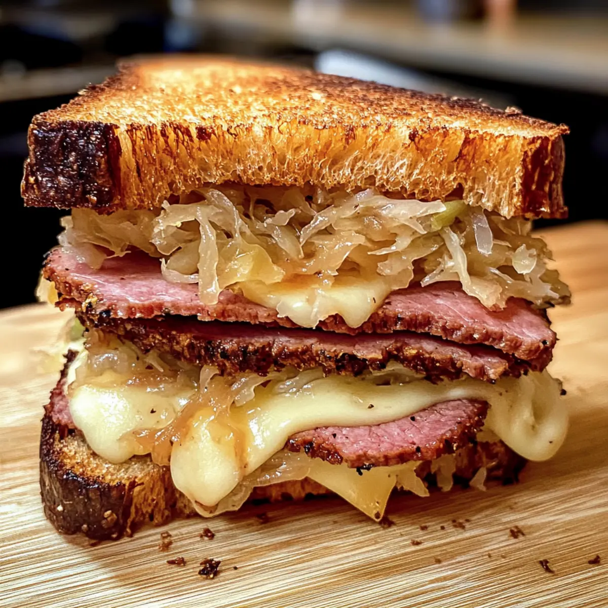 Irresistible Homemade Reuben Sandwich with Tender Pastrami
