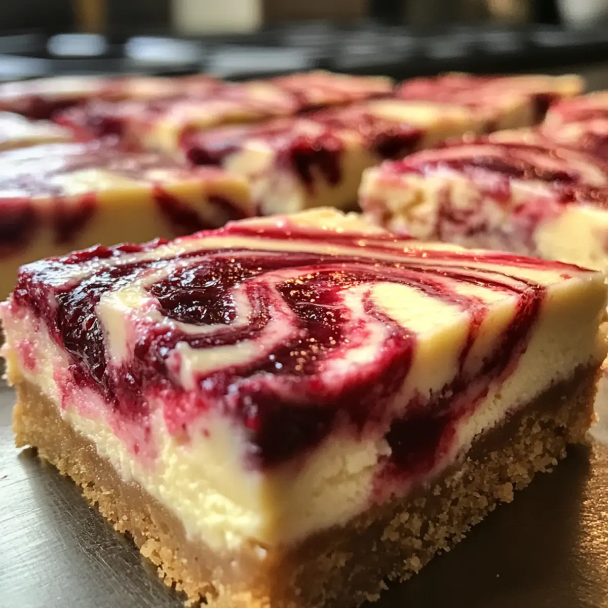 Indulge in Berry Swirl Cheesecake Bars for a Sweet Treat