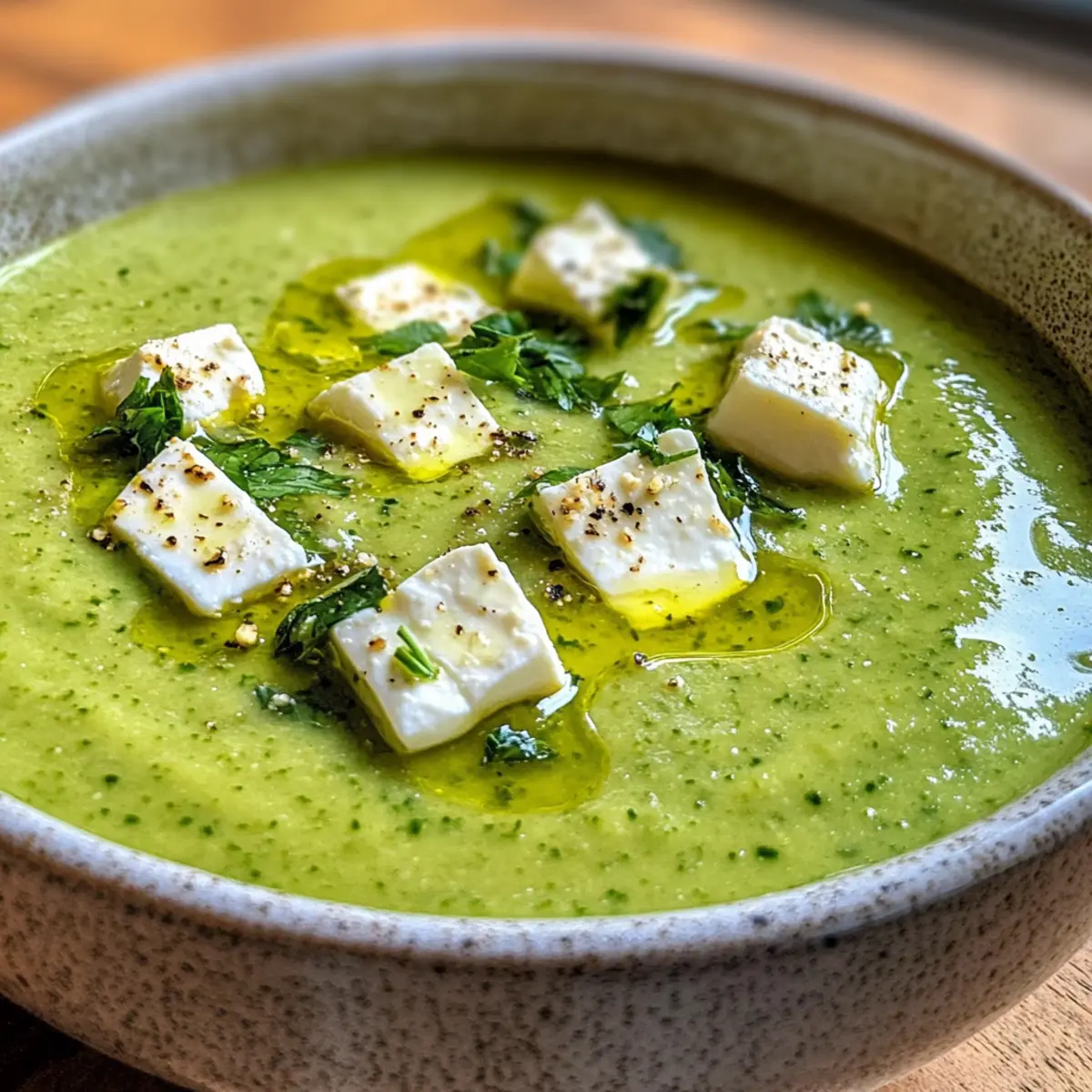 Roasted Zucchini Soup with Feta