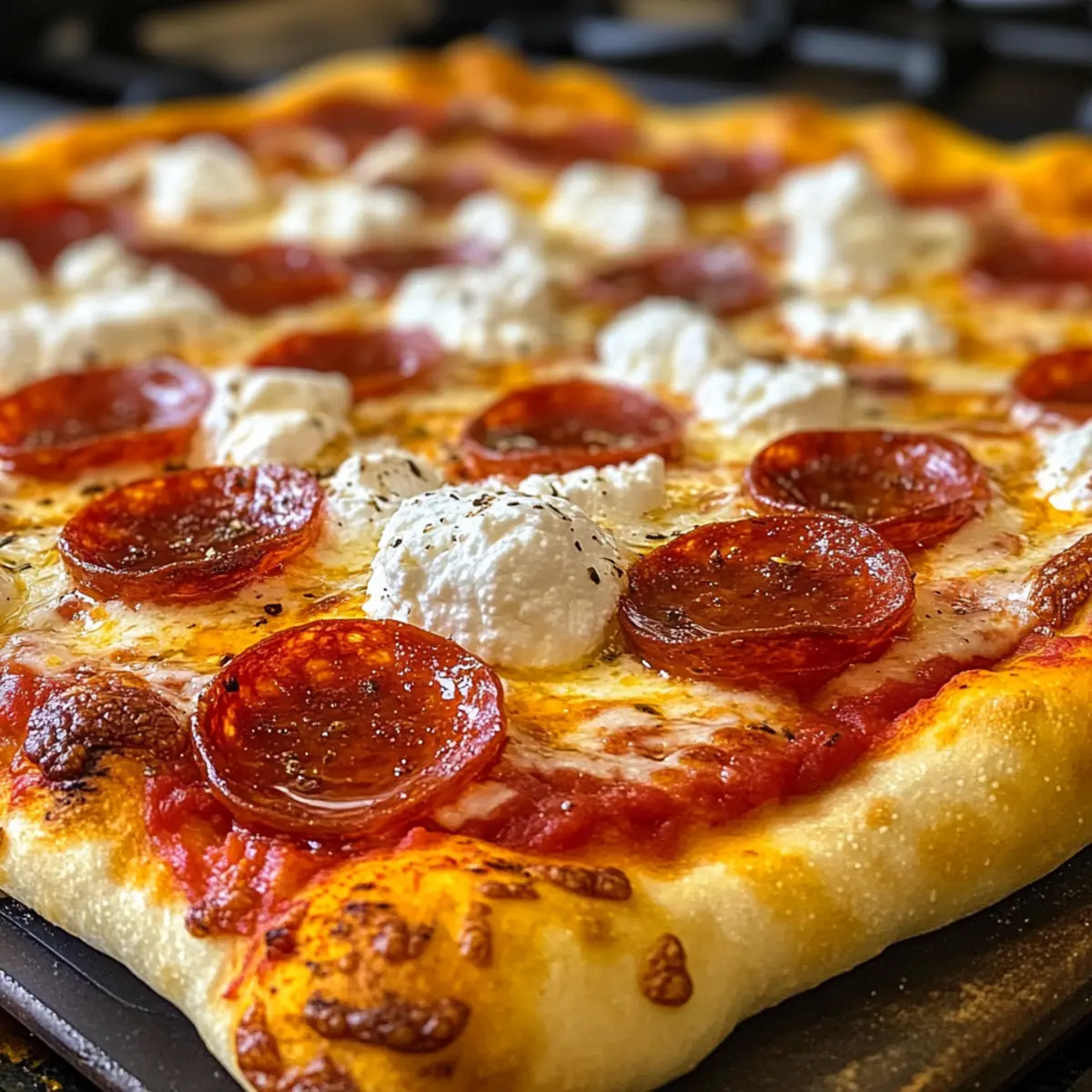 Hot Honey Pepperoni Ricotta Pizza