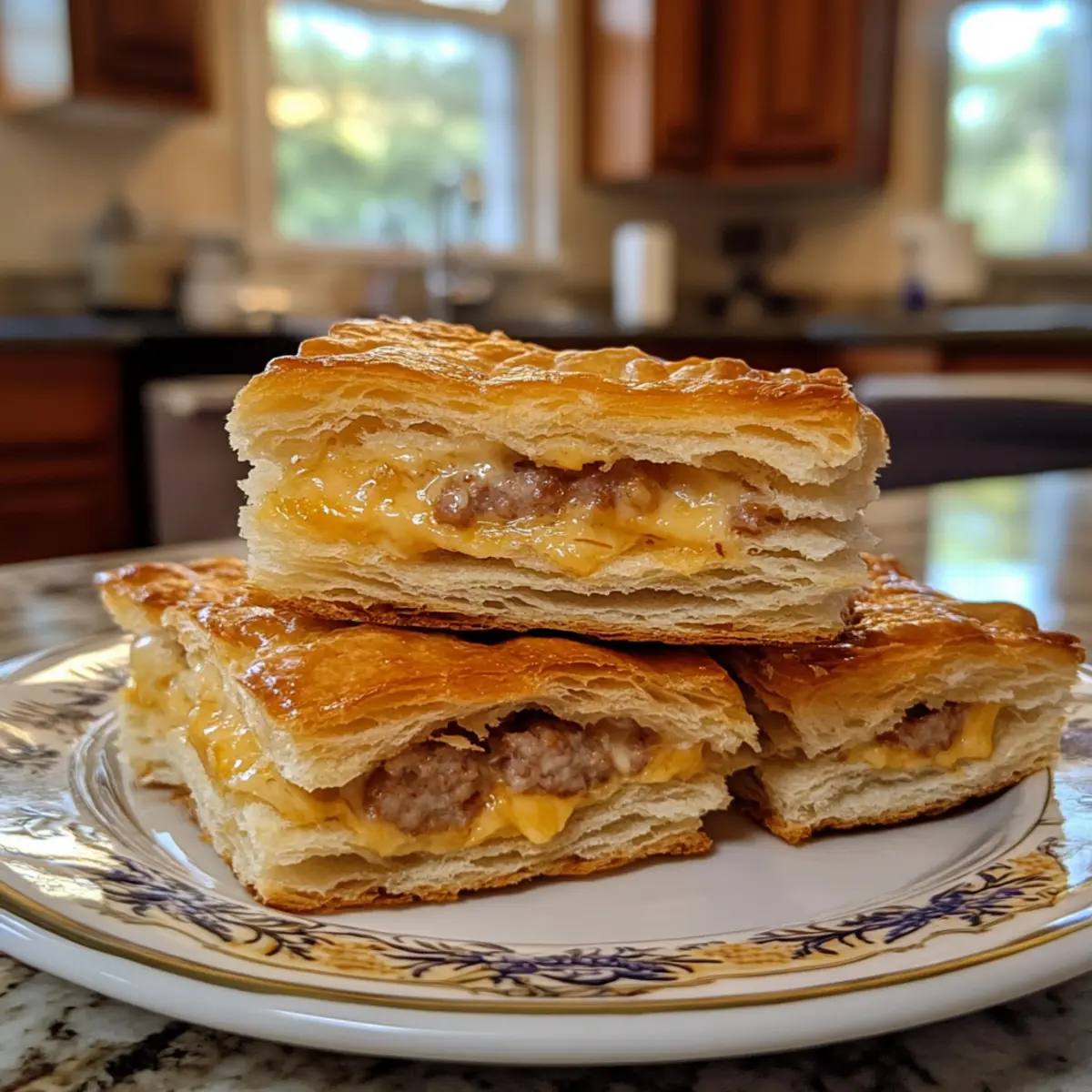 Sausage Cheese Butter Swim Biscuits