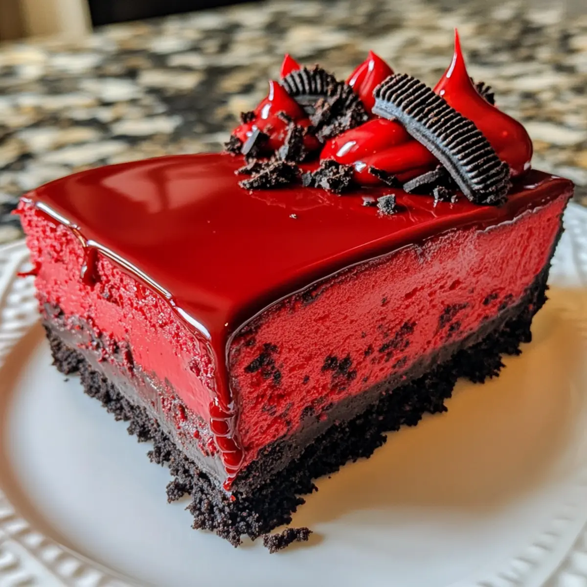 Red Velvet Oreo Cheesecake
