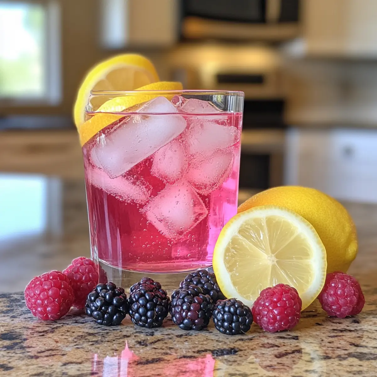 Refreshing Honey Lemon Pink Soda