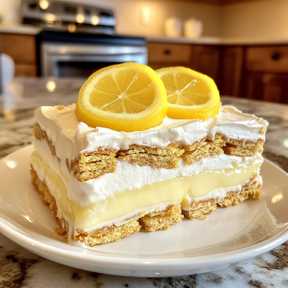 Lemon Icebox Cake with Graham Crackers